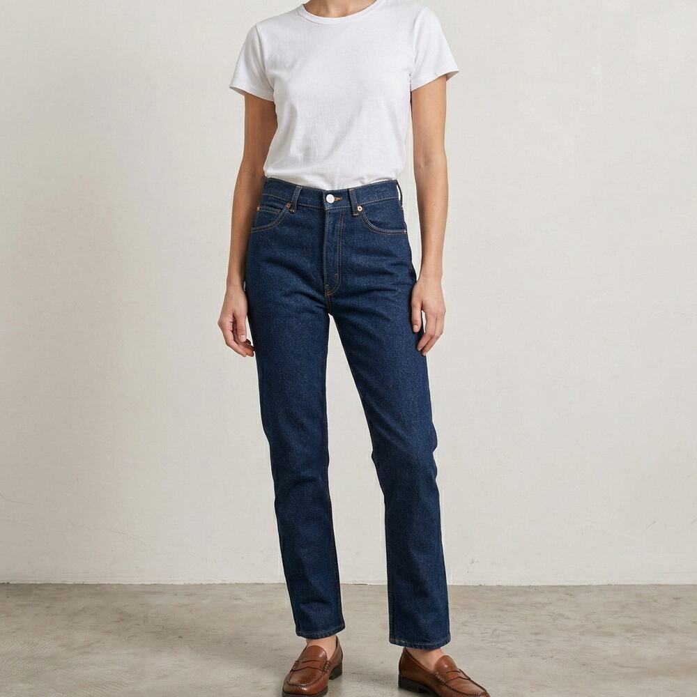 RE/DONE 70s Straight Denim Jeans Regid Blue size 27